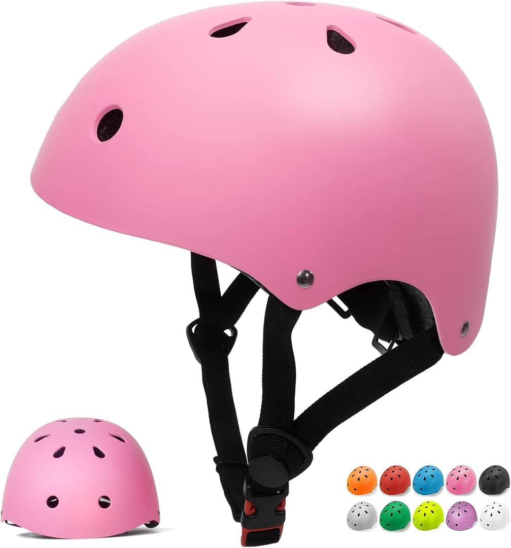 Glaf Toddler Helmet for 2-8 Years Kids Bike Helmets Baby Girls Boys Multi-Sport Adjustable Skateboard Bicycle Helmet Lightweight 4 Sizes for Toddlers (XS: 18.9-19.7 / 48cm-50cm, Pink)