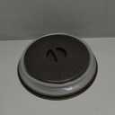 WENWELL Vented Collapsible Microwave Splatter Cover for Food,Kitchen Gadget dish bowl Plate Proof lid Can be Hung,Dishwasher-Safe,BPA-Free Silicone & Plastic,10.5 inchs,gray (black)