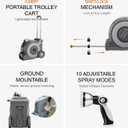 HOZEREEL Portable Trolley Cart Retractable Garden Hose Reel 1/2"x 100FT Ground Mount Garden Hose Reel,Slow Self Retract System, Upgraded Any Length Lock,10 Pattern Nozzle
