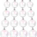 Kathfly 16 Pcs Iridescent Christmas Balls Ornaments Plastic Iridescent Ornament for Christmas Tree Transparent Clear Xmas Ball for DIY Xmas Decor Craft, 4 Sizes