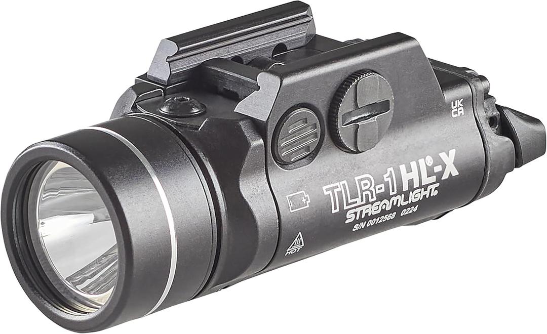 Streamlight 69501 TLR-1 HL-X USB 1500-Lumen 15000 Candela Rechargeable Rail-Mounted Tactical Weapon Light with Specific Compatibility Rail Locating Keys, Black