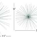 CosmoLiving by Cosmopolitan Metal Starburst Home Wall Decor 3D Wall Sculpture, Set of 3 Wall Art 6", 9", 11"W, Silver