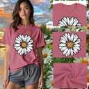 Daisy Shirts for Women Marguerite Daisy Floral T-Shirt Wildflower Tee Tops (S)