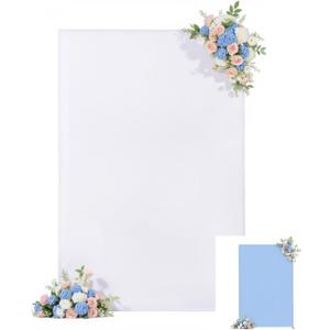 White and Blue Rectangle Arch Backdrop Cover 6.6×4FT Square Stretchy Spandex Fitted Balloon Backdrop Stand Cover for Wedding Birthday Party Baby Shower Graduation Banquet Arch Decor