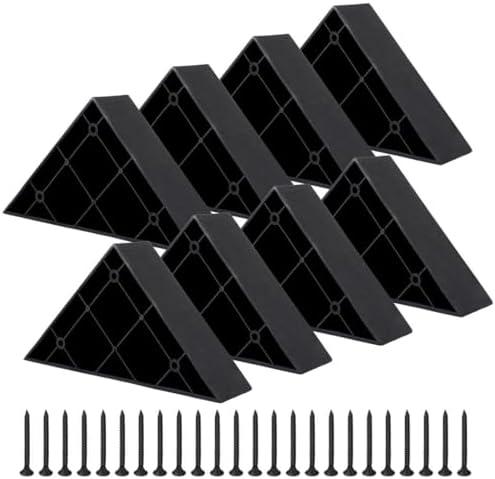 Homaisson 8 Pcs Couch Legs Replacement Plastic Triangle Corner Sofa Legs Black Couch Legs with Screws Chair Sofa Couch Feet Replacement Furniture Legs, 5.71"×5.71"×1.6"