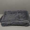 YUSOKI Grey Faux Fur Throw Blanket,2 Layers,50" x 60", Gray Soft Fuzzy Fluffy Couch Blanket Plush Furry Comfy Warm Blanket for Bed Chair Sofa Bedroom Dog Cat Men (Throw50" x 60")