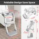 Potty Training Seat, Upgrade Toddler Toilet Seat for Kids Boys Girls, 3 in 1 Potty Training Toilet with Step Stool Ladder-Non Slip Foldable (Gray+White)