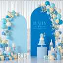 Baby Blue and Royal Blue Arch Cover 2 Set-7.2FT and 6FT Arch Backdrop Cover Spandex Fitted Wedding Arch Stand Covers for Baby Shower Boy Birthday Party Gender Reveal Photo Background Decorations