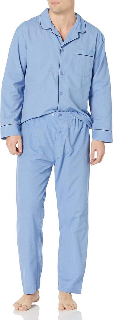 Hanes Men's Woven Plain-Weave Pajama Set (X-Large)