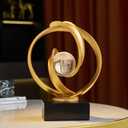 Modern Gold Statue Decor for Living Room, Abstract Art Sculptures Home Dcor Accents for Coffee Table TV Stand Bookshlf, Resin Decorations for Dining Room Office Bedroom