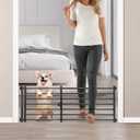 Malier Indoor Dog Gate with Door, 26-41" Extra Wide Full Metal Pet Gate Short Dog Gate for Stairs, Pressure Mount 14'' Tall Small Puppy Low Gate Easy Step Over for Doorways