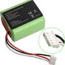 High Capacity 3000mAh 7.2 Volt Replace Battery for Robot Braava 380 380t 390T, Mint5200 5200B 5200C NI-MH Floor Mopping Robots [2XPack]