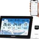 Raddy N90 Wi-Fi Weather Station with 8.8" Display, Smart App Connectivity, Indoor Outdoor Thermometer with Wireless Sensor, Temp & Humidity Monitor, PM2.5/AQI/UVI, 5-Day Forecast, Sunrise/Sunset Time