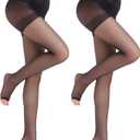 YAGAXI 20D toeless pantyhose - 2 Pairs Control Top open toe pantyhose for women (XL, Black)