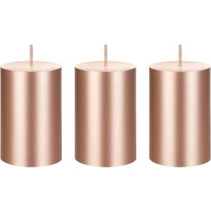 Mega Candles 3 pcs Unscented Solid Rose Gold Pillar Candles, Hand Poured Premium Wax Candle 2 Inch x 3 Inch, Home Dcor, Spas, Weddings, Occasions, Party, Centerpieces, Holidays, Vigils, Prayers