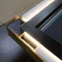 Amorho 48" X40" LED Bathroom Mirror with Black Frame, Front Light and Backlit(Controlled Separately), Stepless Dimmable, Anti-Fog, Shatter-Proof, 3 Colors, Memory