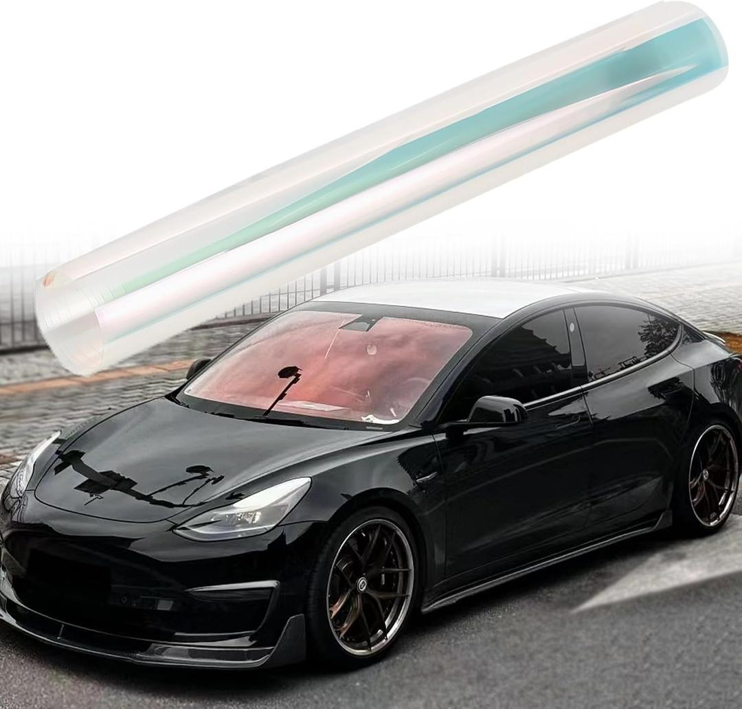 Chameleon Charming Red Windshield Tint 89.3% VLT Car Front Window Tint Colorful Red Color Change Effect Car Window Solar Protection Film, 39.37" x 118.11"