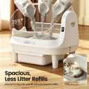 Self Cleaning Litter Box, Open Top 105L Automatic Litter Box for Multiple Cats, App Control, Safety Sensor, Anti-Pinch, Includes Liner - White