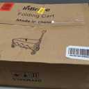 Extra Long Collapsible Wagon Cart, 480LBS Heavy Duty Utility Wagons with All-Terrain Wheels, Foldable Grocery Carts for Gardening, Shopping, Beach, Camping, Black (Ebony)