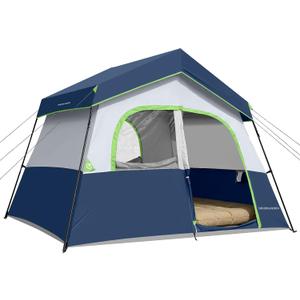 HIKERGARDEN 6-8 Person Camping Tent - Portable Family Cabin Tent for Camp, Windproof Fabric Camp Tent Outdoor for Hiking, Backpacking, Traveling