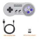 2 x ZAMPAM 2 Pack 2.4GHz Wireless USB Controller Compatible with SNES Games & Nintendo Switch 1, Retro USB Gamepad for Windows PC, Mac, Linux, Raspberry Pi, RetroPie Classic Design, Plug & Play