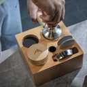 58mm Espresso Tamping Station Compact Portafilter Stand and Coffee Accessories Organizer for Espresso Machines with Tamper Holder, Distributor Slot, and Multi-Accessory Storage