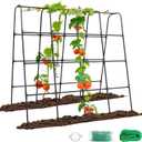 GOJAWAY 63" L x 63" H Cucumber Trellis for Raised Bed, Metal Arch Garden Trellis for Climbing Plants Outdoor, U-Shape Gardening Support Frame for Vegetable, Flower, Fruits, Vine