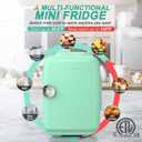 CROWNFUL Mini Fridge, 4 Liter/6 Can Portable Cooler and Warmer Personal Refrigerator for Skin Care, Cosmetics, Beverage, Food,Great for Bedroom, Office, Car, Dorm, ETL Listed (Green)