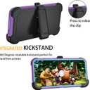 for Samsung Galaxy S25 FE Case, Heavy Duty case, [Belt Clip Holster] [Glass Screen Protector] [Military Grade Protective ] [Shockproof] [Dropproof] [Dust-Proof] (with Belt Clip, PurpleSky Blue)