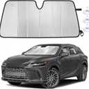 EcoNour Foldable Sun Shade Fit for Lexus RX 2023-2023 2024 2025 | Accordion Windshield Sun Shade, Front Car Window Shades Sun Visor, Blocks UV Rays & Heat, Car Accessories