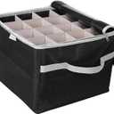 ProPik Christmas Ornament Storage Box, Organizer Holds Up to 48 Xmas Balls with 3 Separate Removable Trays, Container has Dividers to Organize Holiday Tree Ornaments (Black)