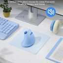 seenda Ergonomic Mouse Wireless, MOU-302 Bluetooth Vertical Mouse Rechargeable, Volume Knob, Silent Mice & 1000/1600/2400 DPI, 3 Multi-Device Connection for Windows/PC/Laptop/Mac/MacBook, Blue
