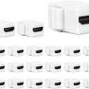 HDMI Keystone Jack 4K, 20 Pack HDMI Keystone Insert Female to Female Coupler Video Adapter (White)