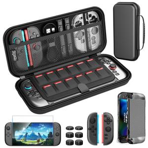 HEYSTOP Switch 2 Case for Nintendo Switch 2, Protective Carrying Case Set with PC Switch 2 Cover and TPU Grip Cover for Switch 2 Joycon, Large Capacity Storage Design for Nintendo Switch 2 Accessories
