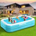Inflatable Pool for Kids and Adults, Elinoover 120" X 72" X 22" Oversized Thickened Family Swimming Pool for Toddlers, Outdoor, Garden, Backyard, Summer Water Party