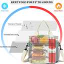 Lunch Box & Lunch Bag for Women Men, Expandable Large Insulated Adult Lunch Bag with Strap, Double Deck Leakproof Lunchbox Durable Cooler Bags for Work Picnic Beach,16L, Olive Green & White