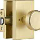 STARPY Gold Door Knobs, Interior Door Handles for Bath & Bed, Heavy Duty Door Knob with Lock (Privacy for Bath & Bed, Satin Brass)