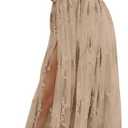 Dokotoo Womens Formal Dresses Deep V-Neck Embroidered Lace Mesh Evening Party Prom Dress Long Wedding Dress (Small, Apricot)