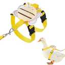 SilTriangle Duck Harness Leash Set Duck Harness and Leash for Real Ducks Adjustable Walking Rope Pet Cute Pattern Outdoor Traction Rope for Chicken Rabbit Small Animals(M, Bee)
