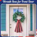 Riceshoot Large 4th of July Wreaths for Front Door Patriotic Ribbon Bow Wreath Satin Sash 250th Anniversary Decor Red White and Blue Bows Clip Patriotic Wreaths for Independence Day Indoor Outdoor