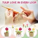 Tiny Detalles Positive Crochet Tulips Plants Gifts for Mom 2026, Meaningful Birthday Gifts for Mom, Never Forget The Difference that You Make Gift for Teachers Mentors Nurses Boss