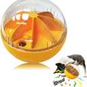 Dog Toys Balls, Interactive Puzzle Treat Dispensing Squeaky Balls for Puppy Large Dogs, Chewer Dog Gifts (Orange) (LEVEL-1)
