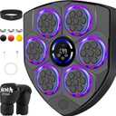 Music Boxing Machine for Adults with Boxing Gloves, 9 Modes & 9 Speeds, Wall Mounted Music Punching Machine for Home Gym, Office & Fitness Training