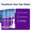 PUR 30-Cup Countertop Water Filter Dispenser, 1 Genuine PUR Filter, 2-in-1 Powerful Filtration, Lasts 2 Months or 40 Gallons, Dishwasher Safe, White/Blue (DS1800Z)