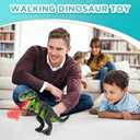 Electric Walking Dinosaur Toys for Kids - Small Tyrannosaurus with Detachable Tail Simulated Flame and Realistic Sounds, Best Dino Gifts for Boys & Girls 3-5 5-7