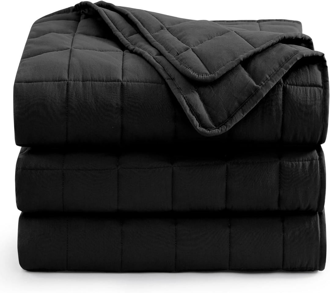Casa Platino Black Blanket Twin Size - Pre-Washed Ultra Soft Quilted Blanket - Lightweight Twin Size Blanket - All Season Twin Blanket - Premium Microfiber Down Alternative Blanket Twin Size