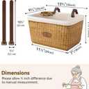 GRANNY SAYS Bike Basket Front with Cup Holder for Women and Men, Natural Rattan Wicker Bike Baskets for Adult Bikes, Basket for Bikes with Liner, Bicycle Baskets for Beach Cruiser