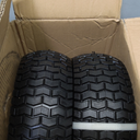 2-Pack 13x5.00-6 Flat-Free Tire with Rim,3"Centered Hub with 3/4" Bushings,w/Grease Fitting400lbs Capacity,13x5-6 No-Flat Solid Rubber Turf Wheel,for Riding Lawn mower,Garden Cart,Wheelbarrow