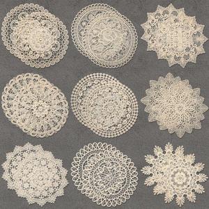 Mimorou 18 Pieces 12 Inch Beige Lace Doilies for Tables Crochet Doilies Vintage Cotton Lace Coasters Handmade Round Placemats Rustic Table Decor for Kitchen Dining Room Wedding Cup Vase Decoration