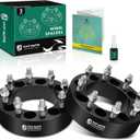 YHTAUTO 8x6.5 Wheel Spacers 2 Inch Compatible with Ford, Dodge, Chevy & GMC Models, F250 F350, Ram 2500/3500 Tire Spacers w/ 9/16" & 12.9 Grade Studs, 50.8mm Center Bore 8 Lug 2PCS Black